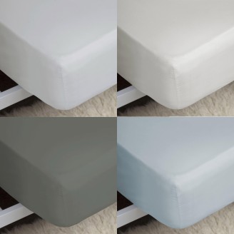 Easy Care Polycotton Fitted Sheets in White, Grey, Duck Egg and Ivory